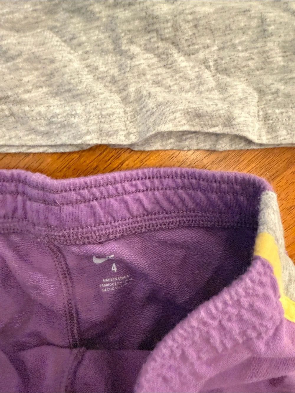 Nike Girls Purple, Gray & Yellow Athletic Two-Piece Set 4T